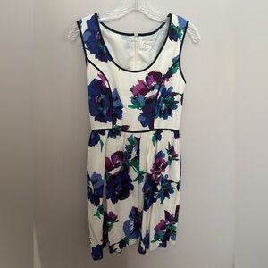 Shoshanna Blue and Purple Sleeveless Midi Sundress